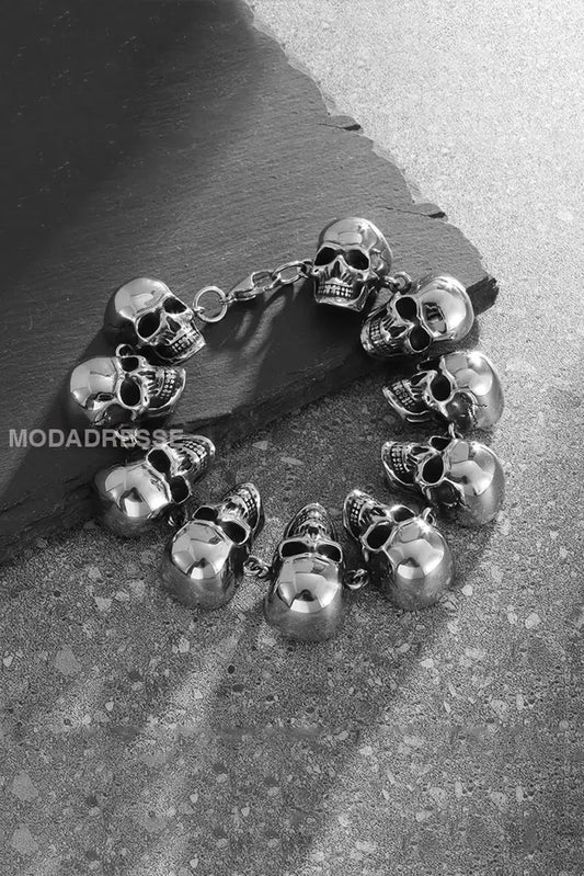 Vintage Personaliserade Skull armband silver. / JM