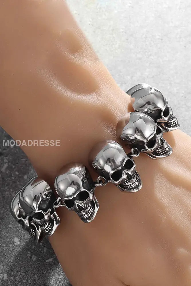 Vintage Personaliserade Skull armband silver. / JM