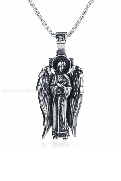 Vintage Redemption Bright Angel Wings Pendant halsbande stålfärg