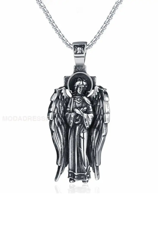 Vintage Redemption Bright Angel Wings Pendant halsbande stålfärg