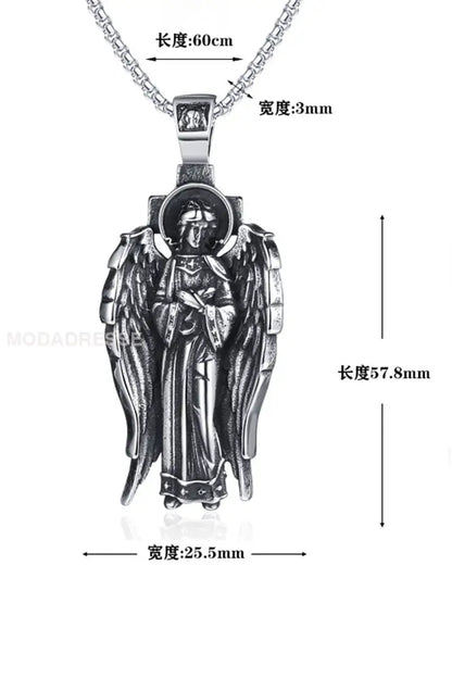 Vintage Redemption Bright Angel Wings Pendant halsbande stålfärg