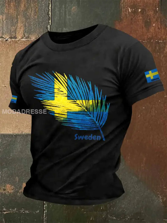 Vintage Svensk Dekorerad T-Shirt För Män som bild / S