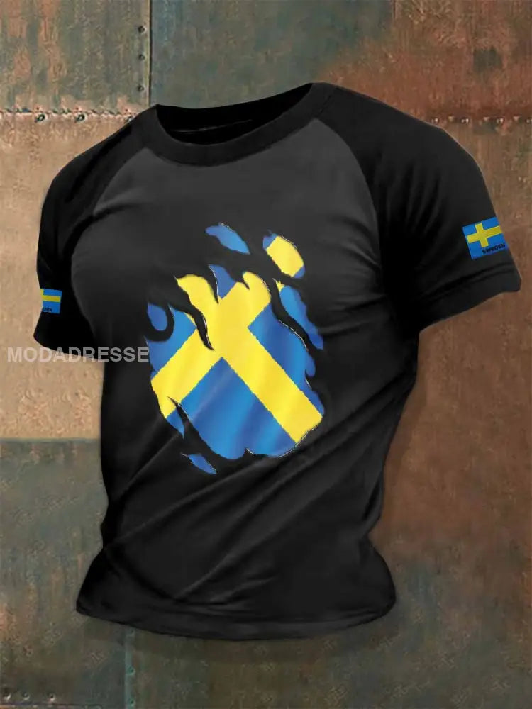Vintage Svensk Dekorerad T-Shirt För Män som bild / S