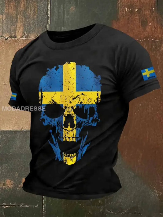 Vintage Svensk Dekorerad T-Shirt För Män som bild / S