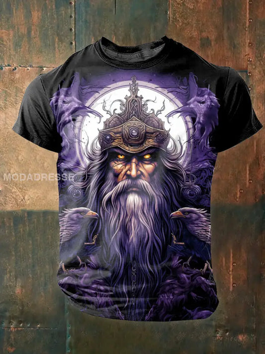 Vintage Svensk Viking Magic Tryck T-shirt som bild / S