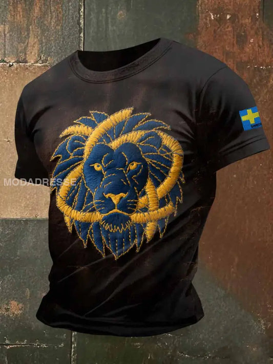 Vintage Svensk Vikingatröja Casual T-shirt som bild / S