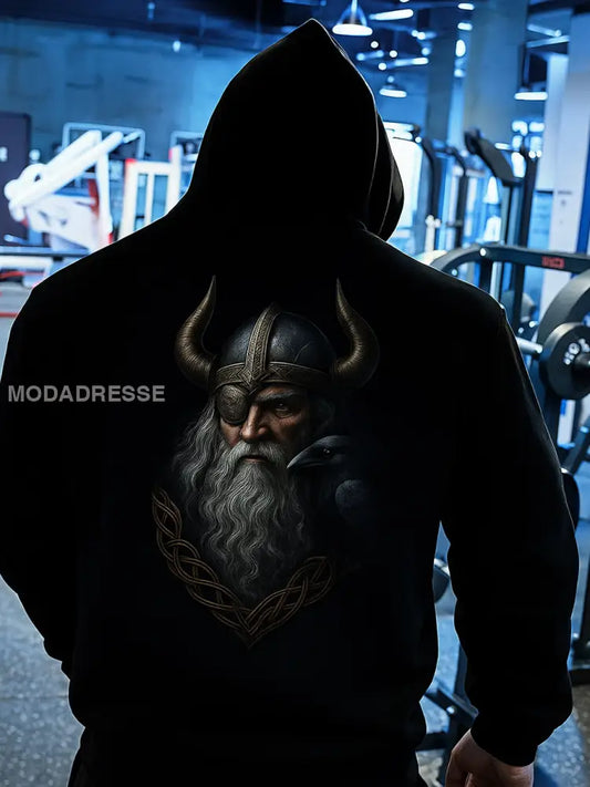 Vintage Svenska Viking Tryck Hooded Sweatshirt A / S