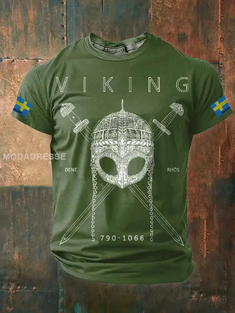 Vintage Tryckt Casual T-shirt För Män som bild / S