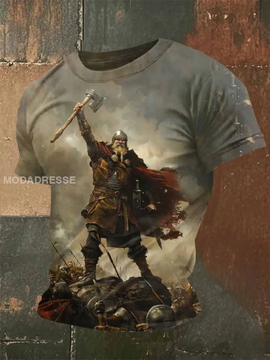 Vintage Tryckt Casual T-shirt För Män som bild / S