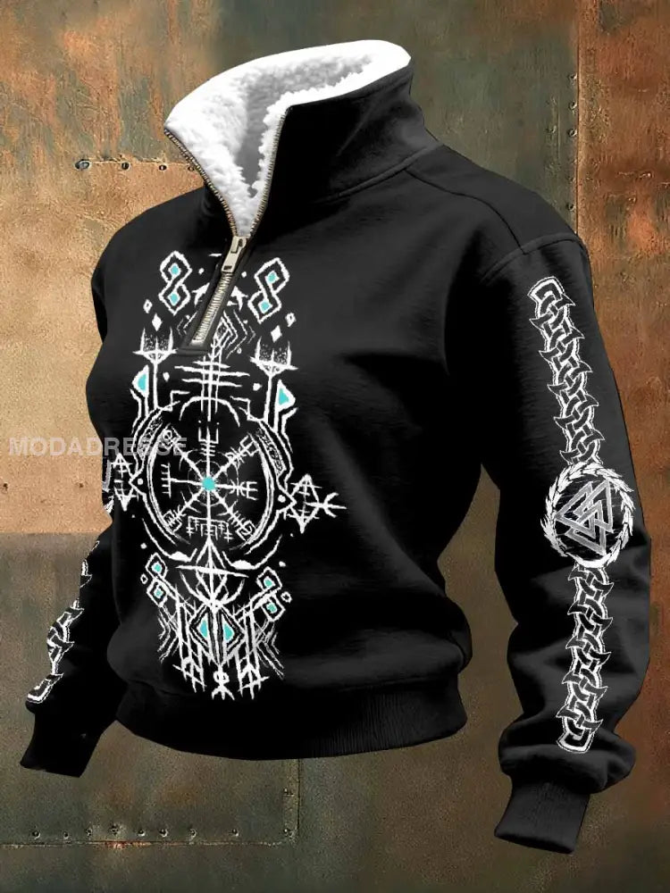 Vintage Viking Långärmad Tröja För Kvinnor. som bild / S