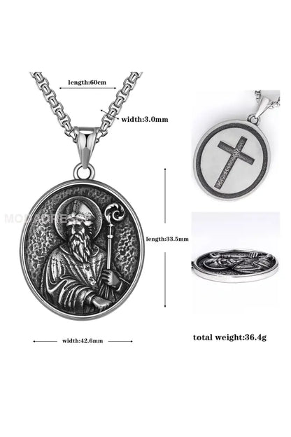 Virgin Pendant rostfritt stål halsbandet svart- silver