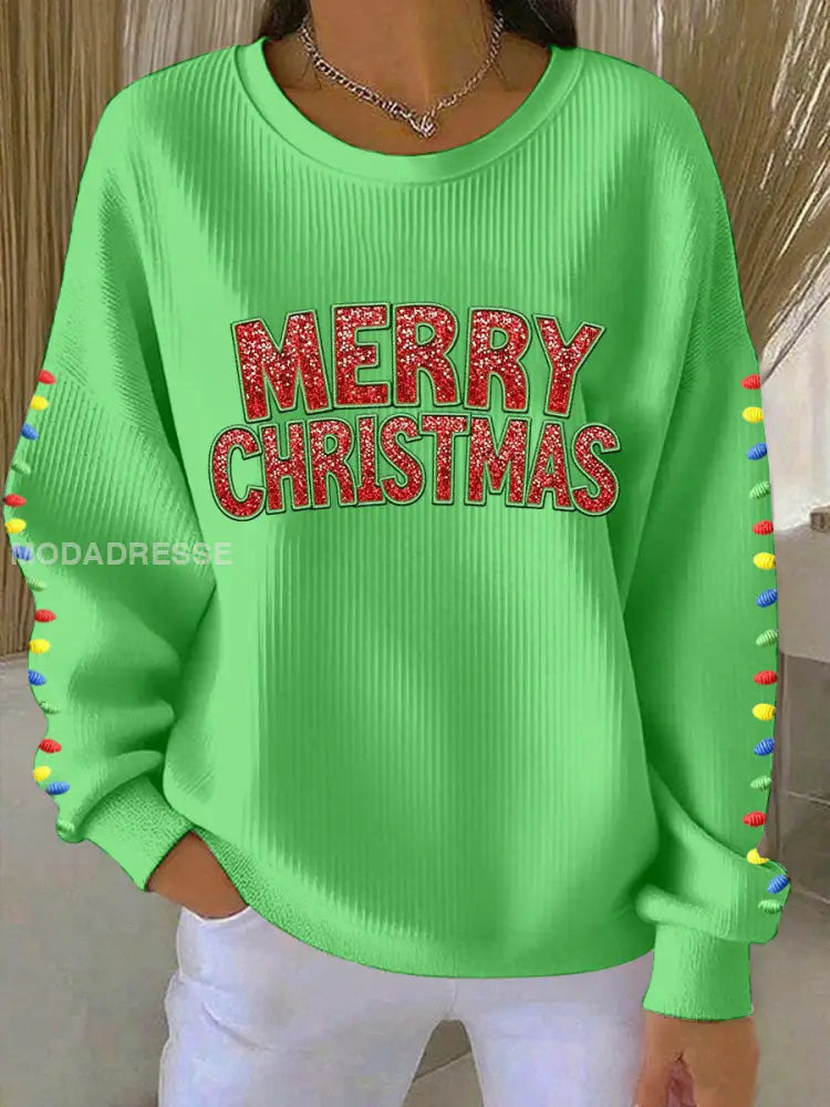 Women’s Merry Christmas sweatshirts Green / S