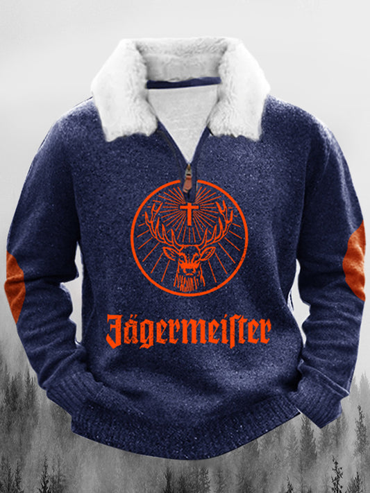 Menneskånd kultur Jagermeister Trykk fortykket pelslås flush utendørs sweatshirt