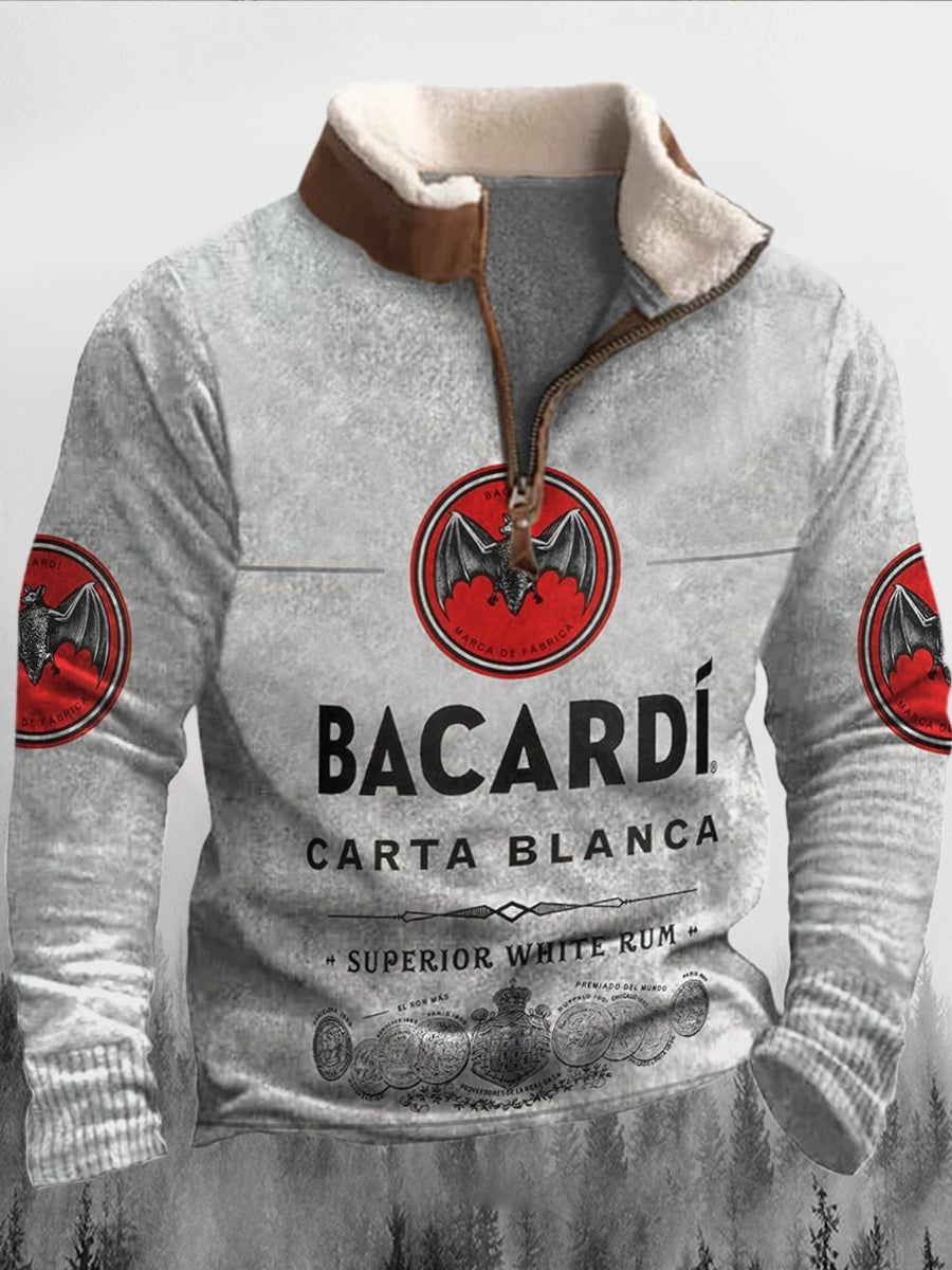 Menns Bacardi Superior rom ånder kultur Print Fur krage linjole flush utendørs sweatshirt